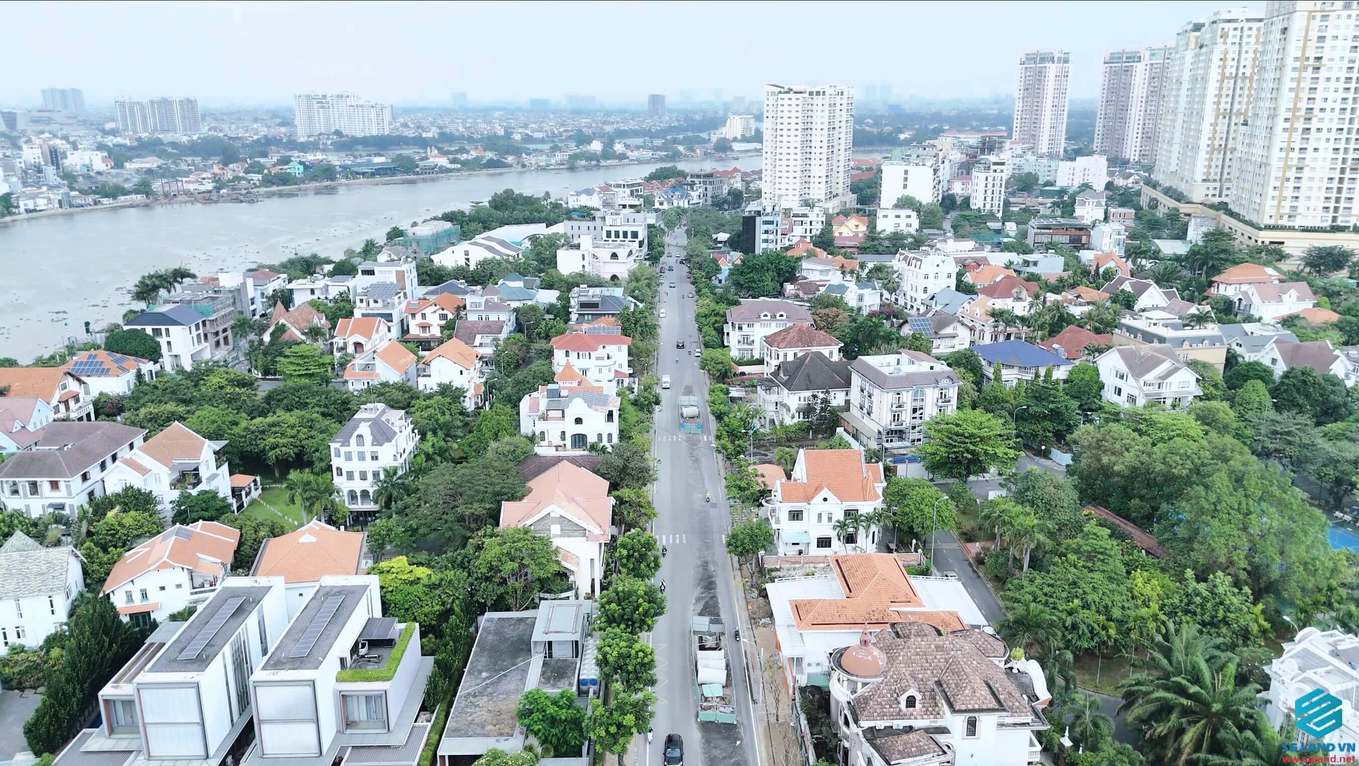 Đường Nguyễn Văn Hưởng Thảo Điền – trục chính rộng 20m