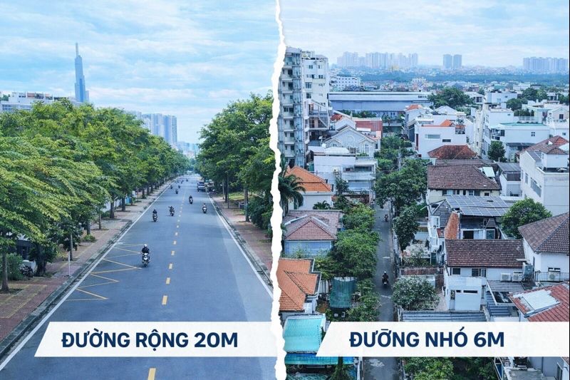 So sánh đường lớn và hẻm nhỏ tại Thảo Điền