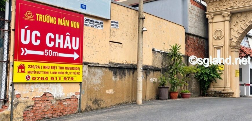 Bán đất biệt thự Quận 2 khu compound Riverside Nguyễn Duy Trinh 495,8 m²